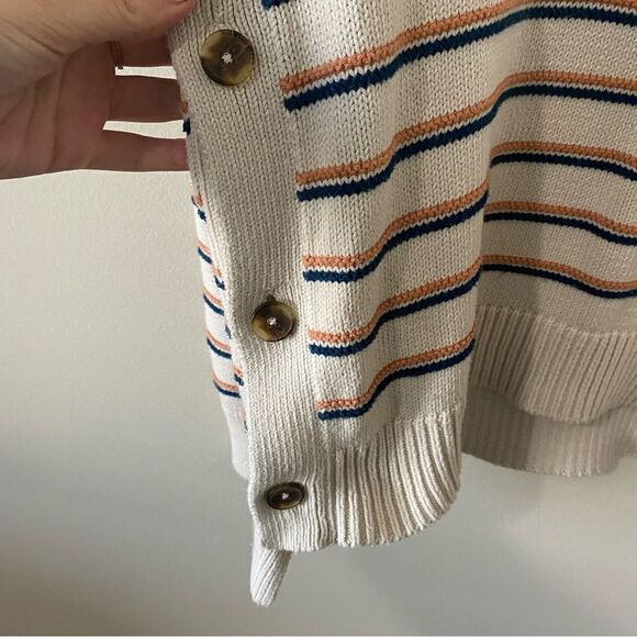 Madewell Brownstone Side-Button Sweater in Stripe - Picture 7 of 15